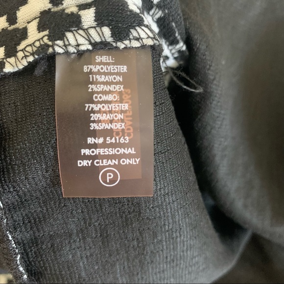 Calvin Klein Black White Houndstooth Belted Sleeveless Fit & Flare Work Dress 2 - Picture 9 of 12